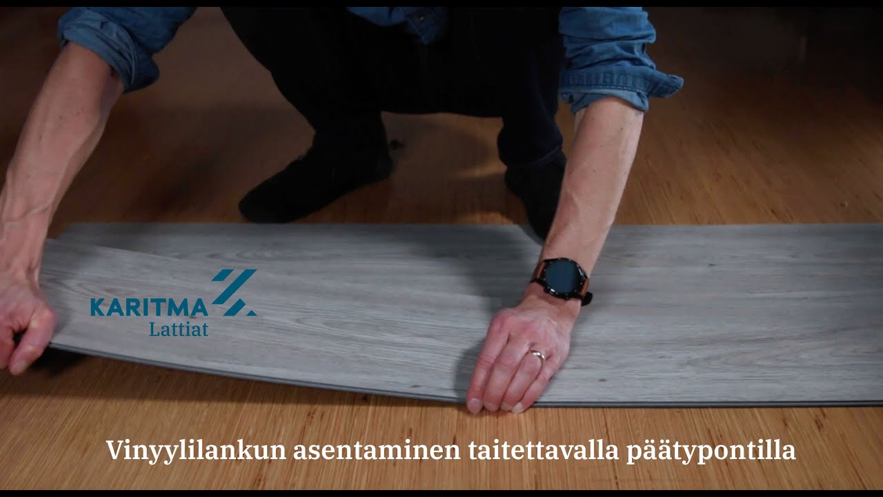 Vinyylilankun asennus taitettavalla päätypontilla