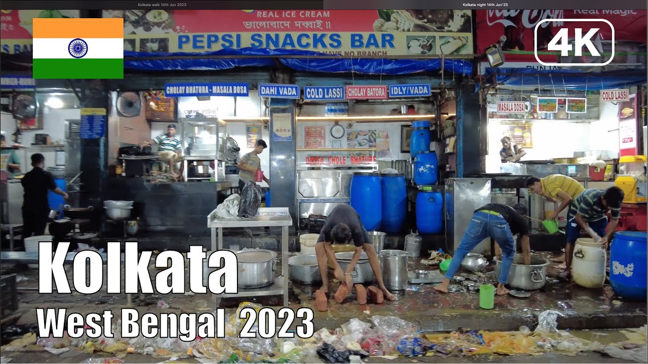 【India Night Walk 4K】Kolkata | Sudder Street -New Market - Esplanade | West Bengal 2023