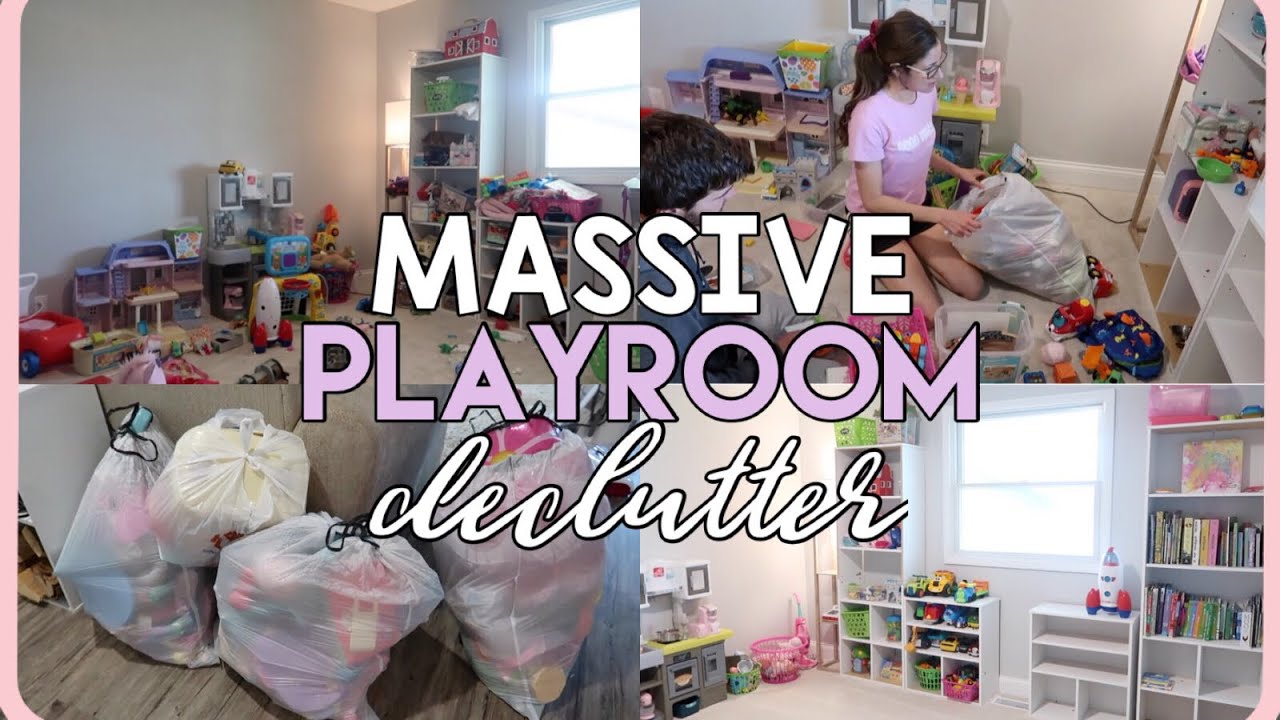 EXTREME DECLUTTER WITH ME | HUGE PLAYROOM DECLUTTERING MOTIVATION | CLEAN WITH ME
