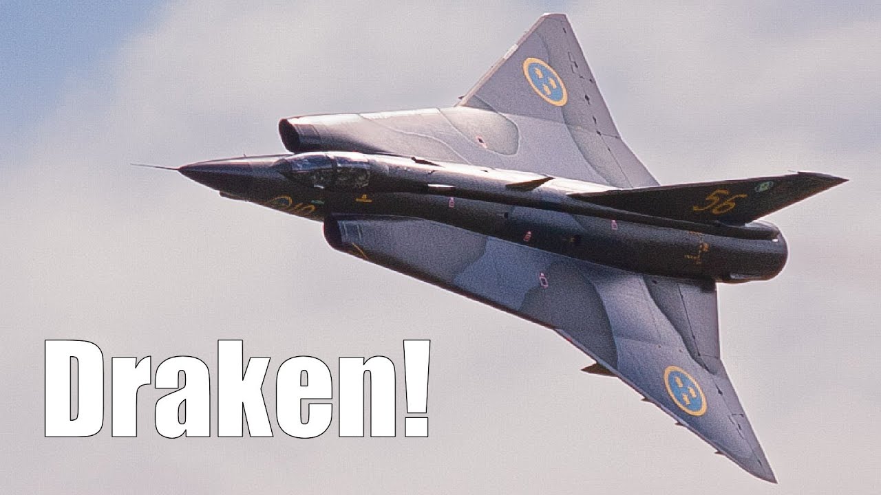 Draken Airshow! Saab J35J Draken jet Fighter Complete Afterburning Flight Display - Flygfesten 2022