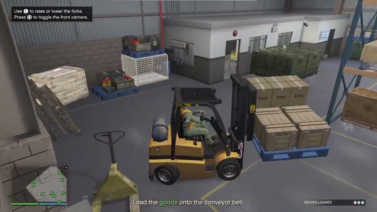 GTA 5 Online Fork Lift Driver Job At Alpha Mail Unloading A Warehouse For Trucks