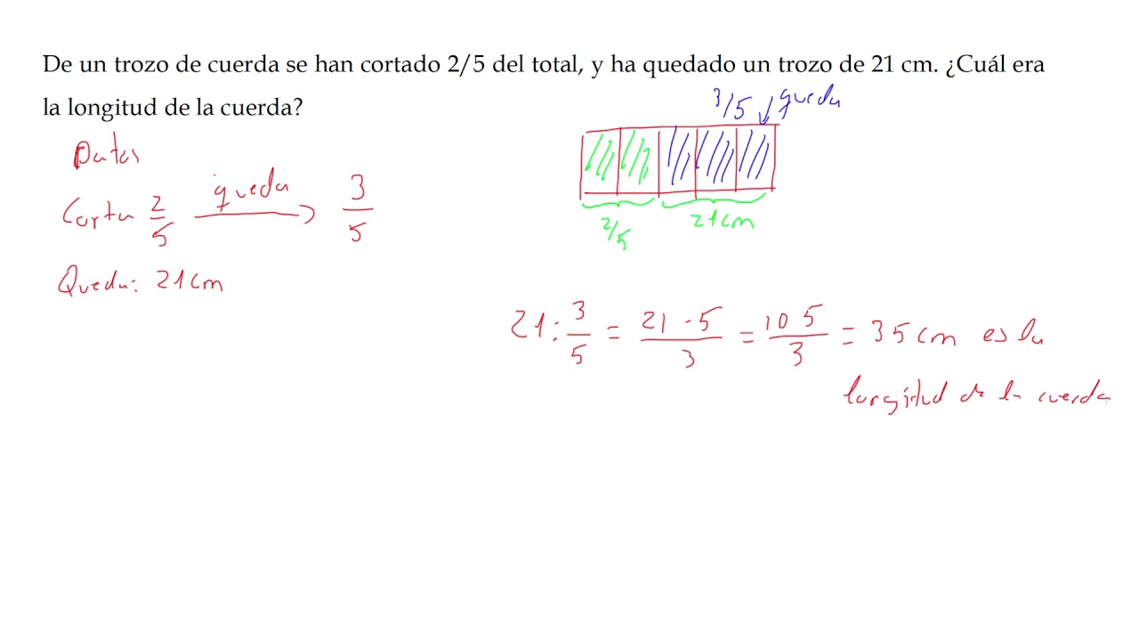 Problemas: Calcular el total conocido una parte. Primero