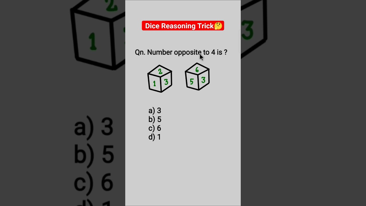 Dice Reasoning Tricks 😎 | Dice Reasoning ✅️