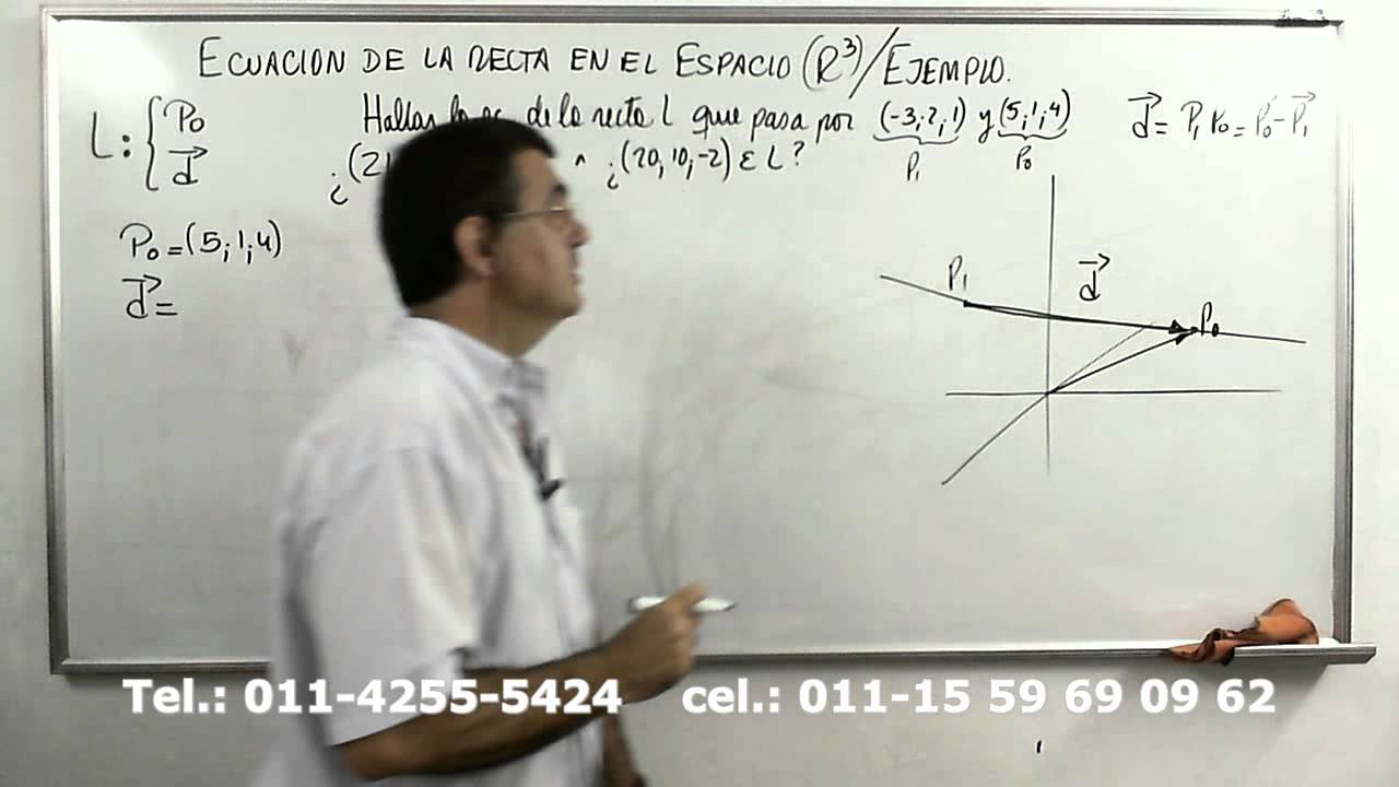 Ejemplo de Recta en R3 que pasa por dos puntos
