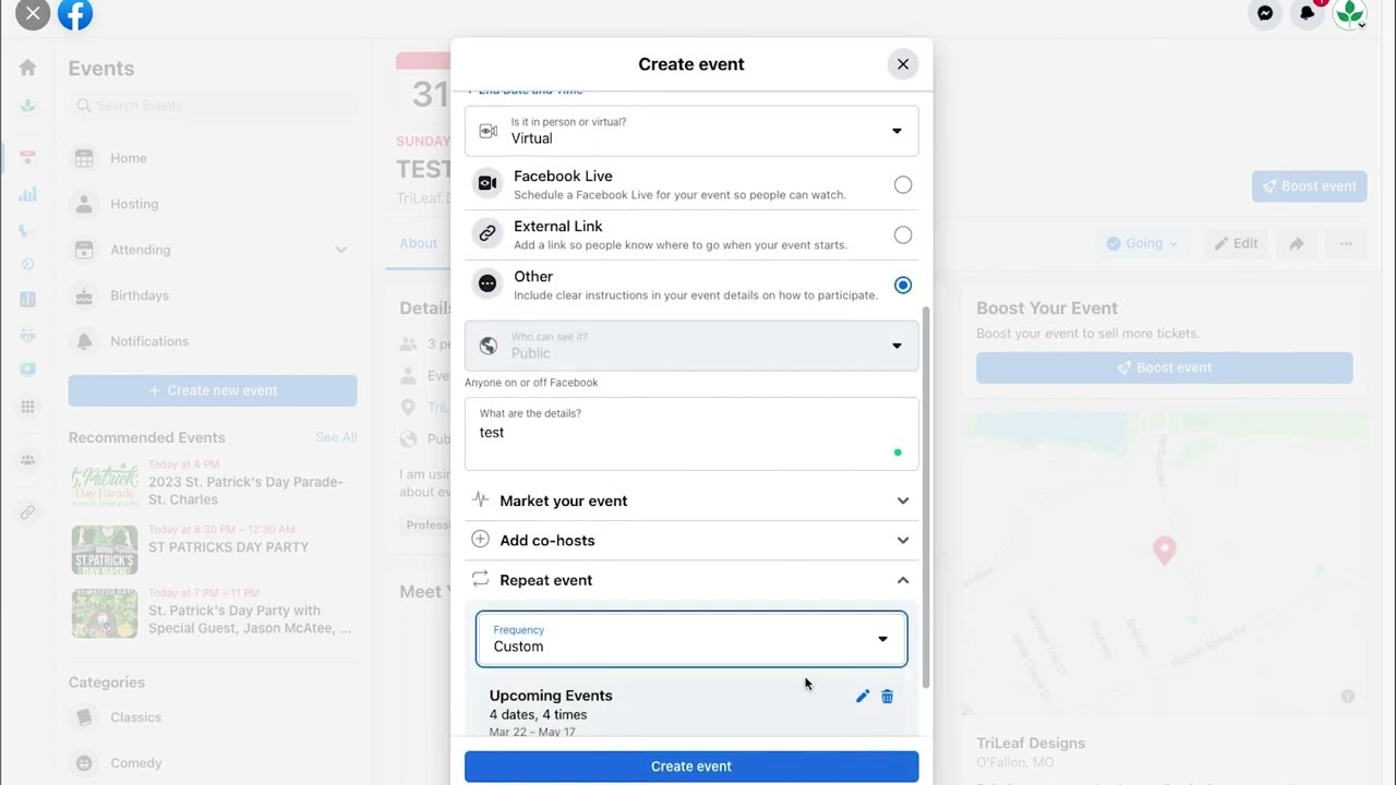 Reoccurring Facebook Events - How to Create Them