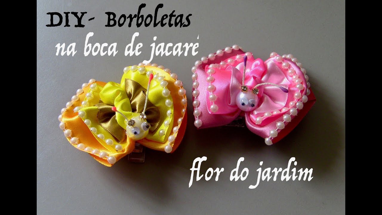 Borboletas na boca de jacaré - mariposa de cinta de satén