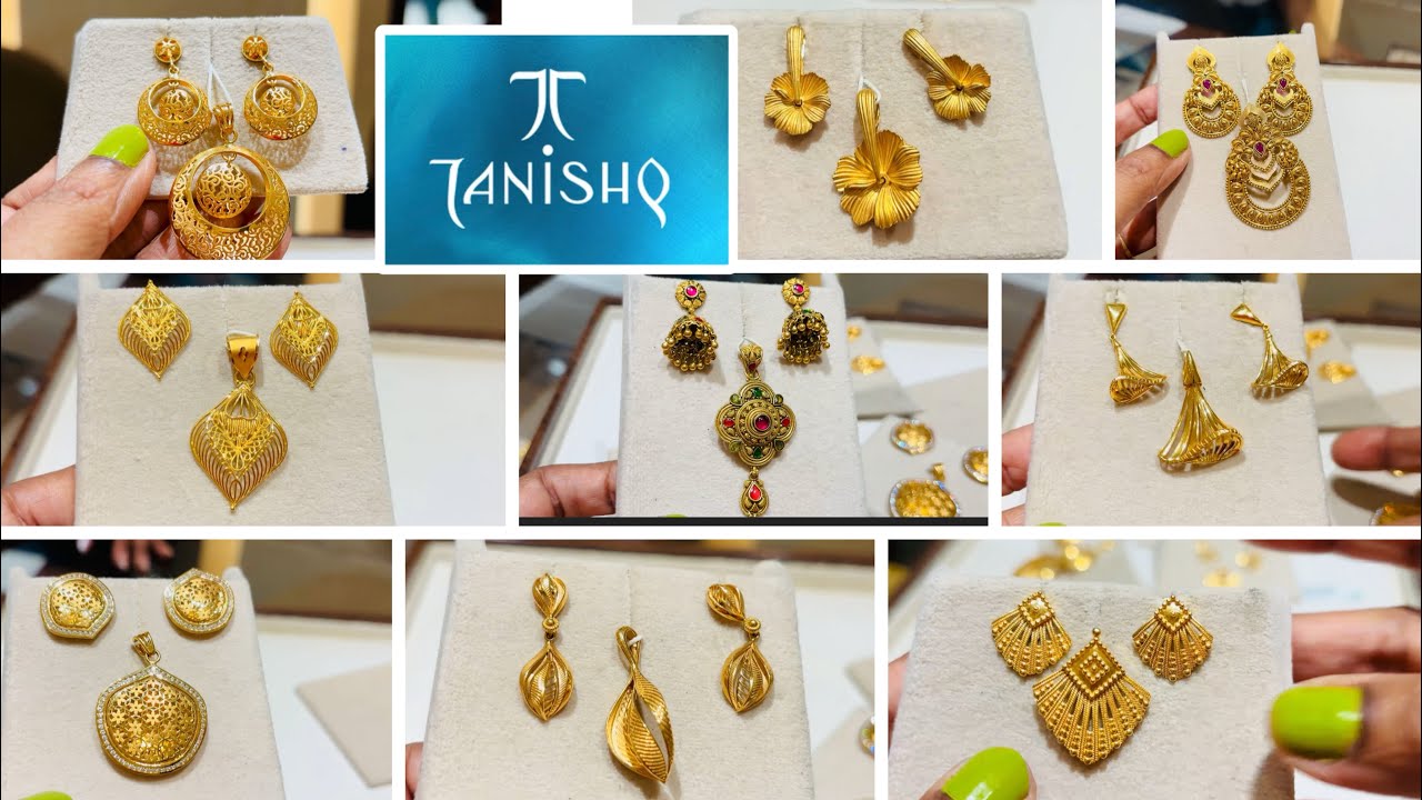 2026 Tanishq 💟Gold Earrings Pendant Sets & Separate Pendant |Lightweight Pendant Set Design |Tanishq