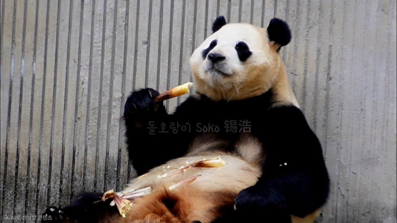 오후에 나와서 죽순 순삭해 버린 푸야...?!❤️ | 2월 18일 오후(푸바오 실시간) Panda Fubao