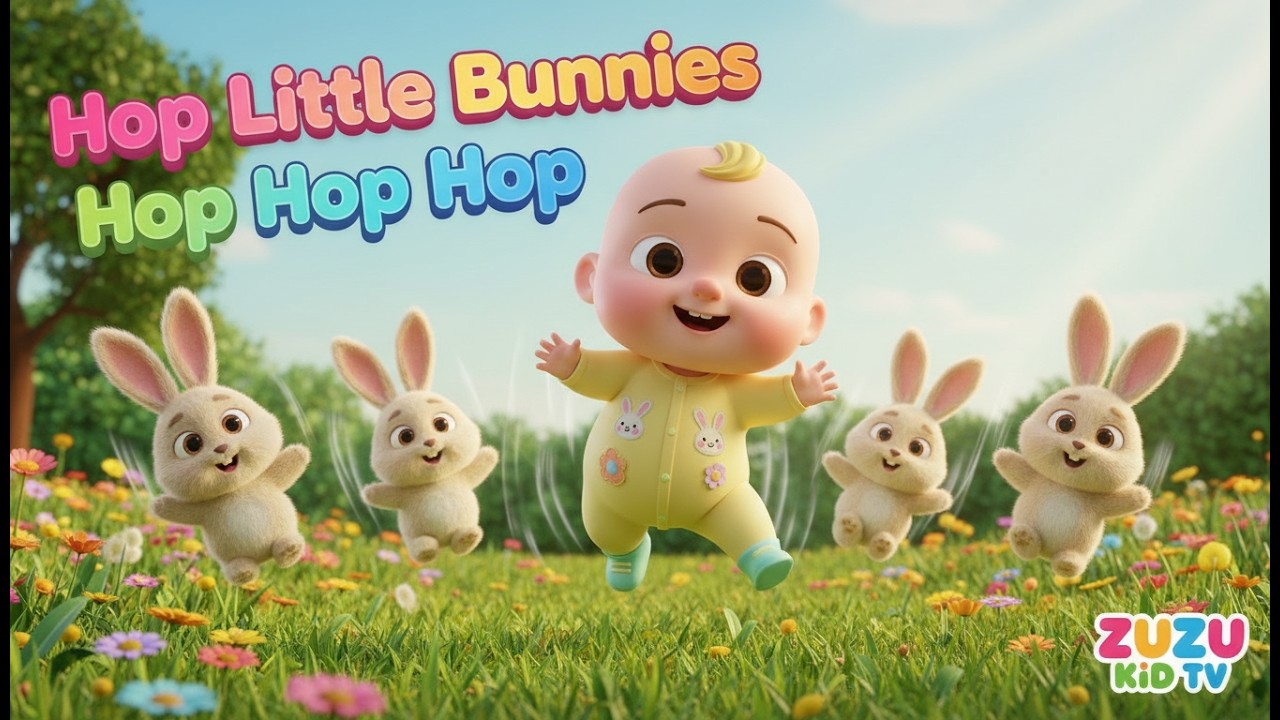 Hop Little Bunnies Hop Hop Hop | Kids Nursery Rhyme, Fun Animal Adventure & Playful Learning 🐇🎶