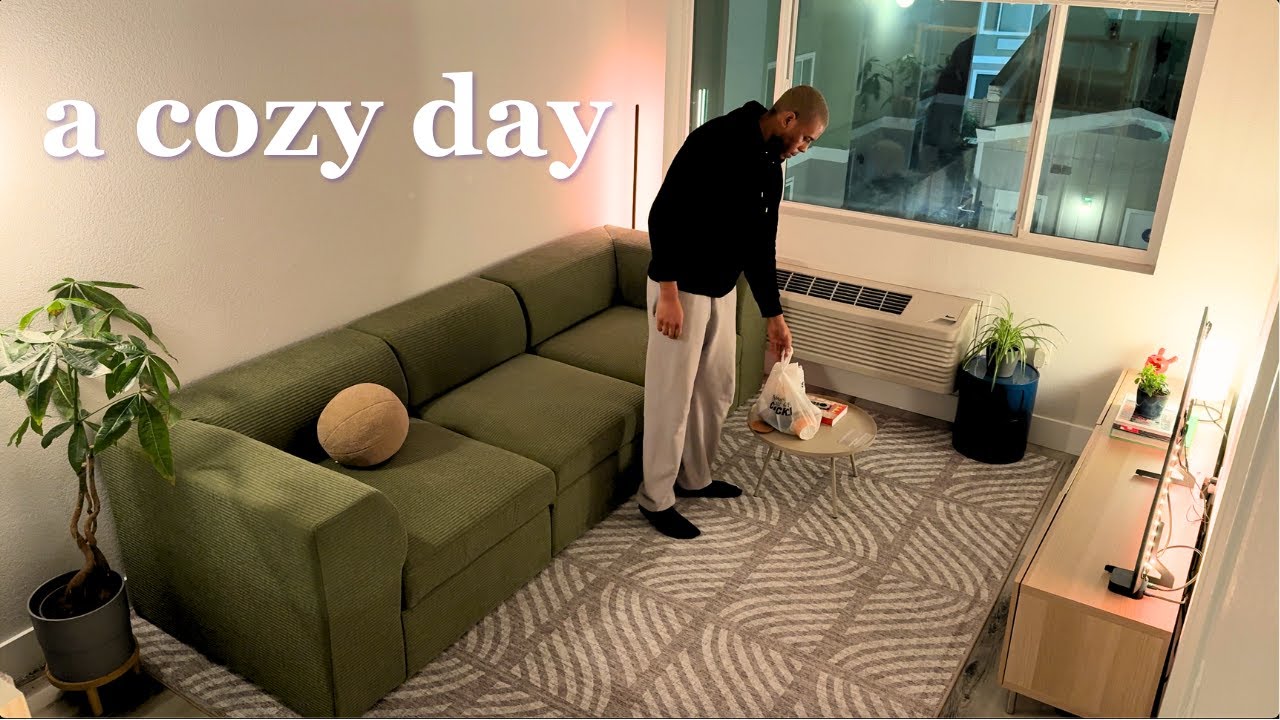 A cozy day in the life | morning latte, designing a living room, and DoorDash night