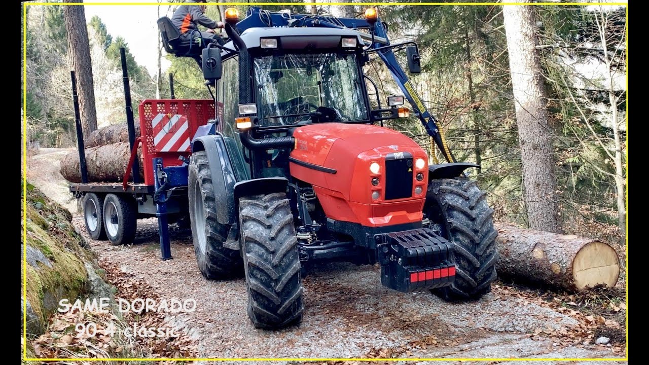 SAME DORADO 90.4 CLASSIC RIMORCHIO FORESTALE (GRU FORESTALE KASTLE ) RIMORCHIO TANDEM STIHL MS 261