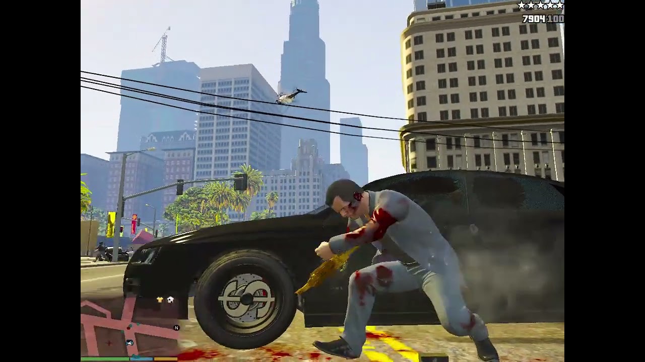 GTA 5: LSPD Vs. Michael (720p) Textile City (Downtown Los Santos, Los Santos)