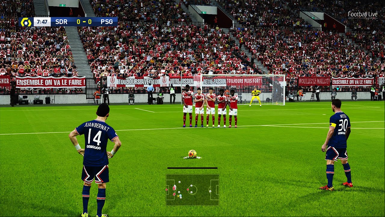 Reims vs PSG  | Messi Free Kick Goal - Ligue 1 | eFootball PES 2021