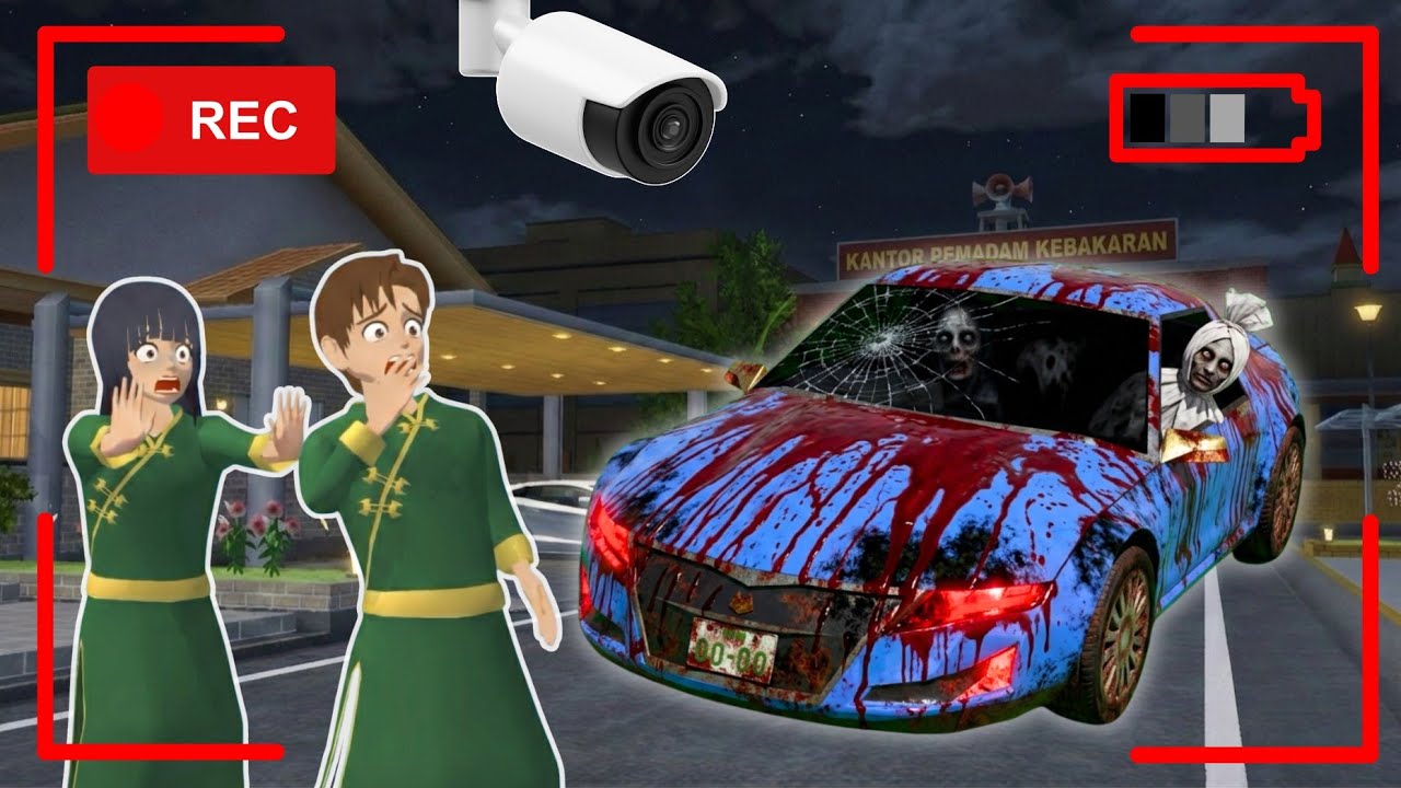 Yuta Mio Panik CCTV Merekam ANOMALI MOBIL BIRU YUTA TAIGA MENYERANG KOTA 😱| Sakura School Simulator