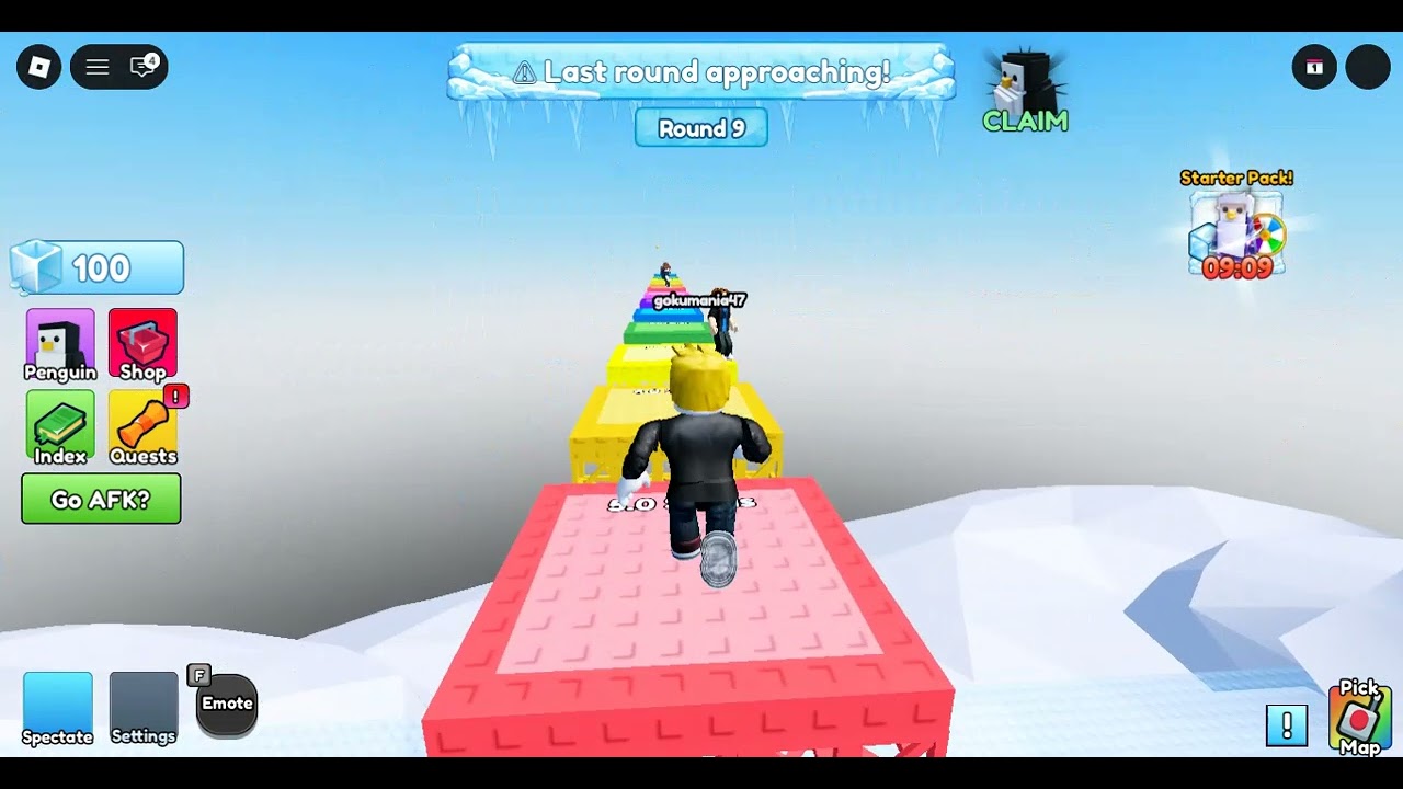Playing roblox knockout