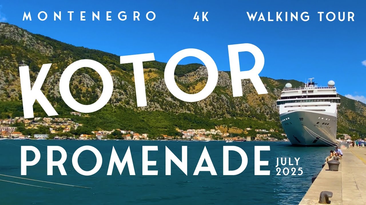 🇲🇪 Kotor, Montenegro 4K Walking Tour | Scenic Adriatic Promenade & Cruise Port