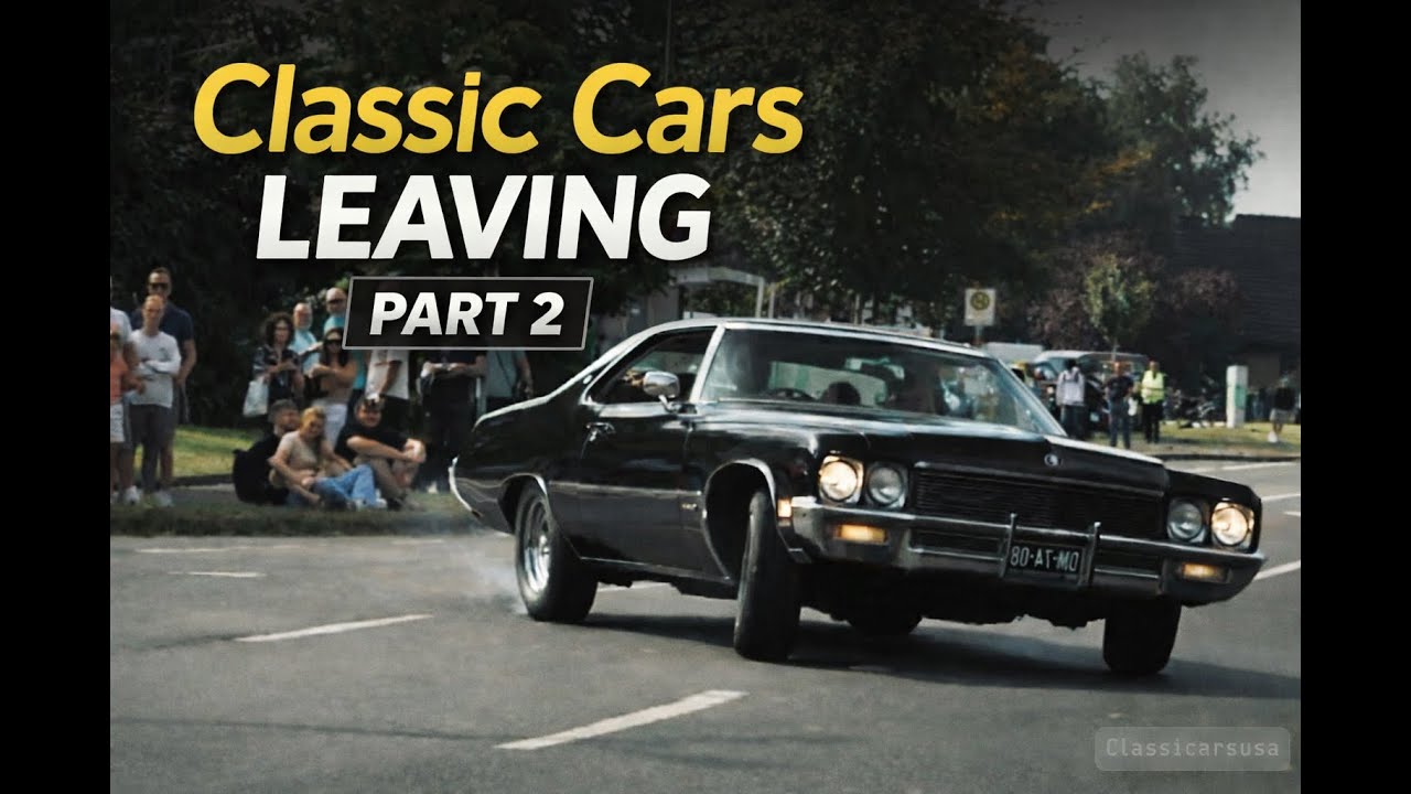 Classic Cars Leaving | Real Engine Sounds Only | Part 2