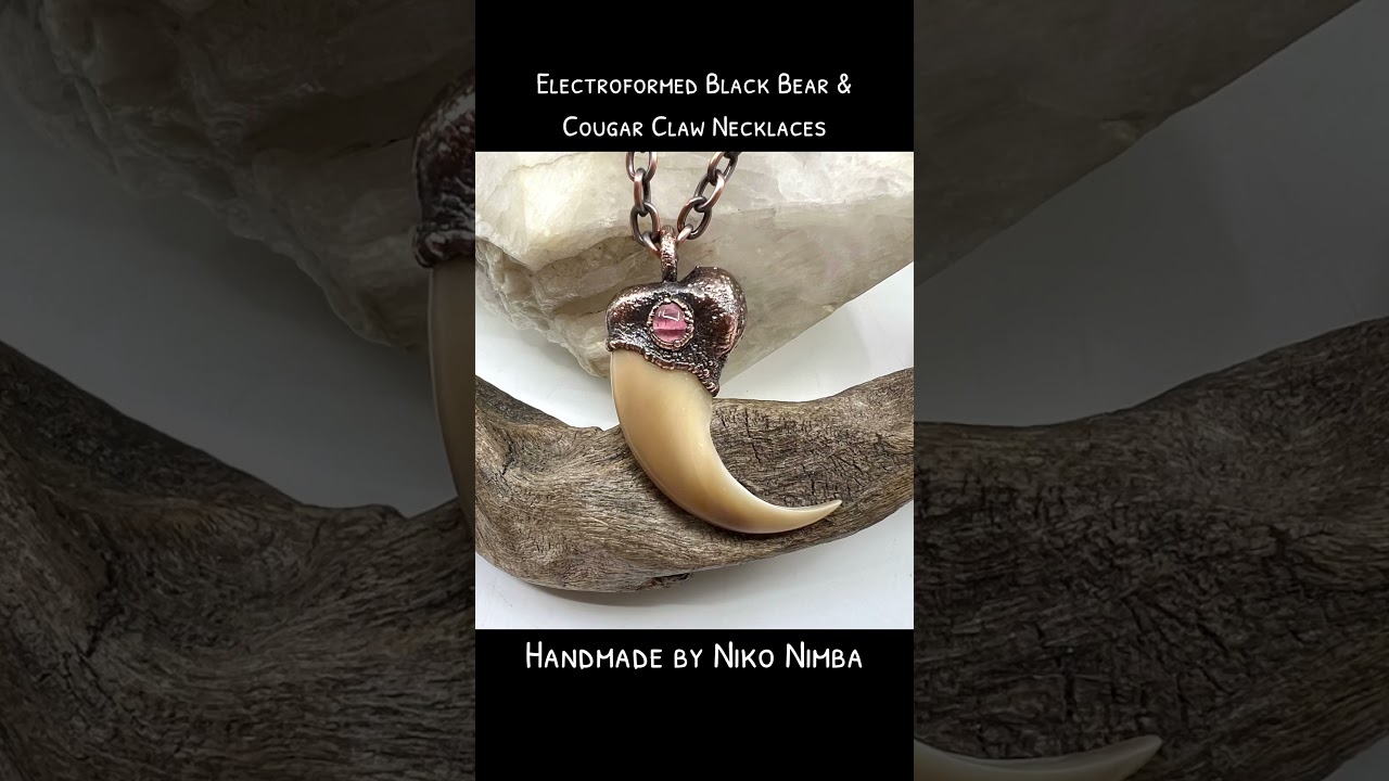 Electroformed Bear Claw and Cougar Claw Necklaces made by Niko Nimba