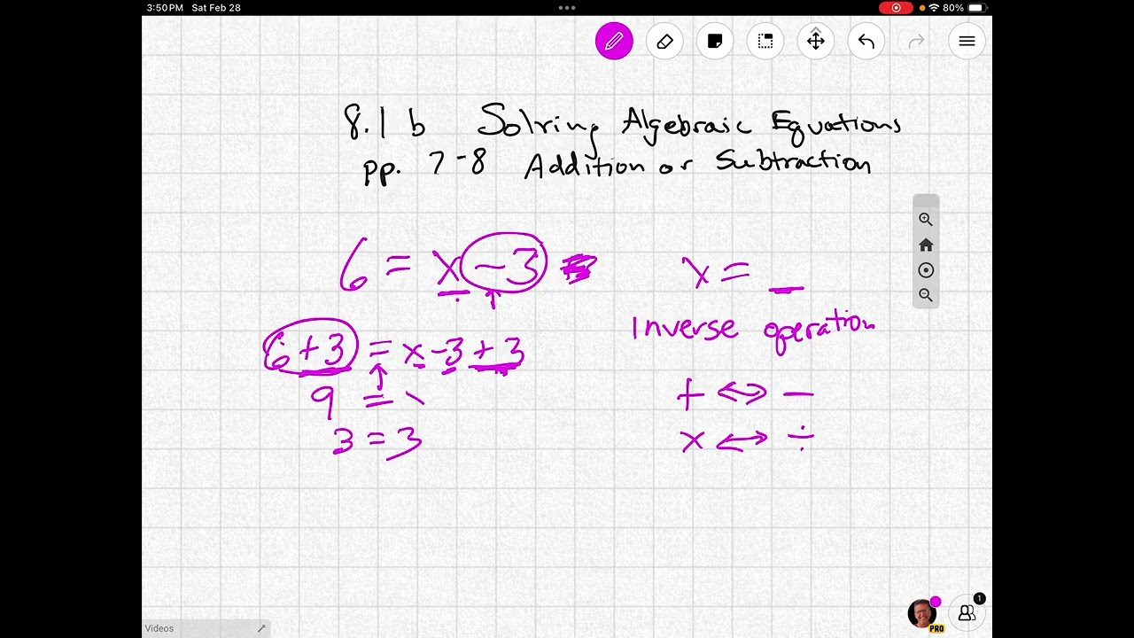 8.1b Solving Algebraic Equations pp 7-8