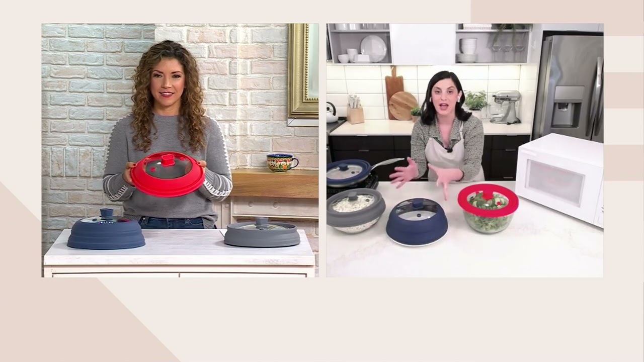 CookCraft Collapsible Silicone Glass Microwave Cover & Lid on QVC