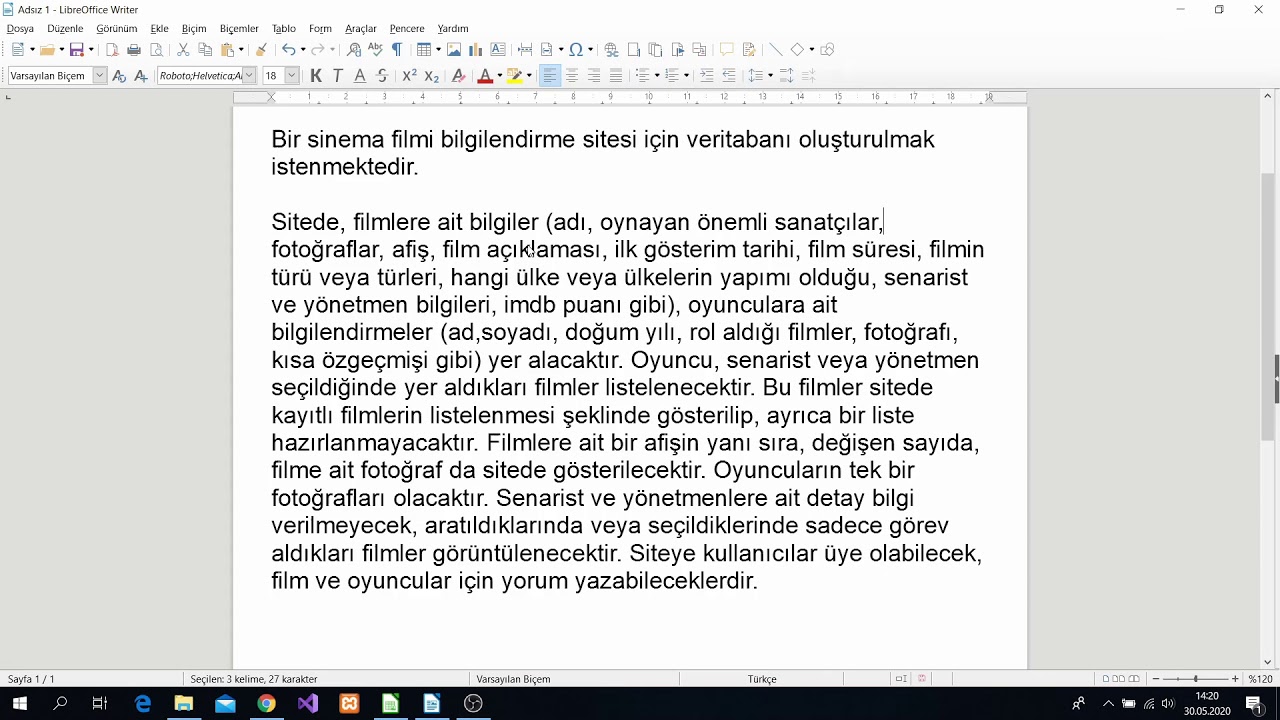 Film Veritabanı Örnek Çözümü