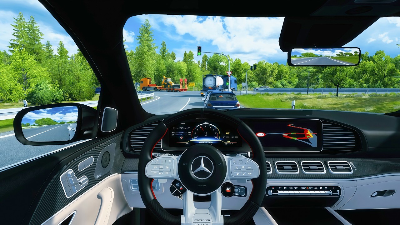 Mercedes Benz GLE 63S AMG 2025 - Euro Truck Simulator 2 [POV Wheel Game Play]
