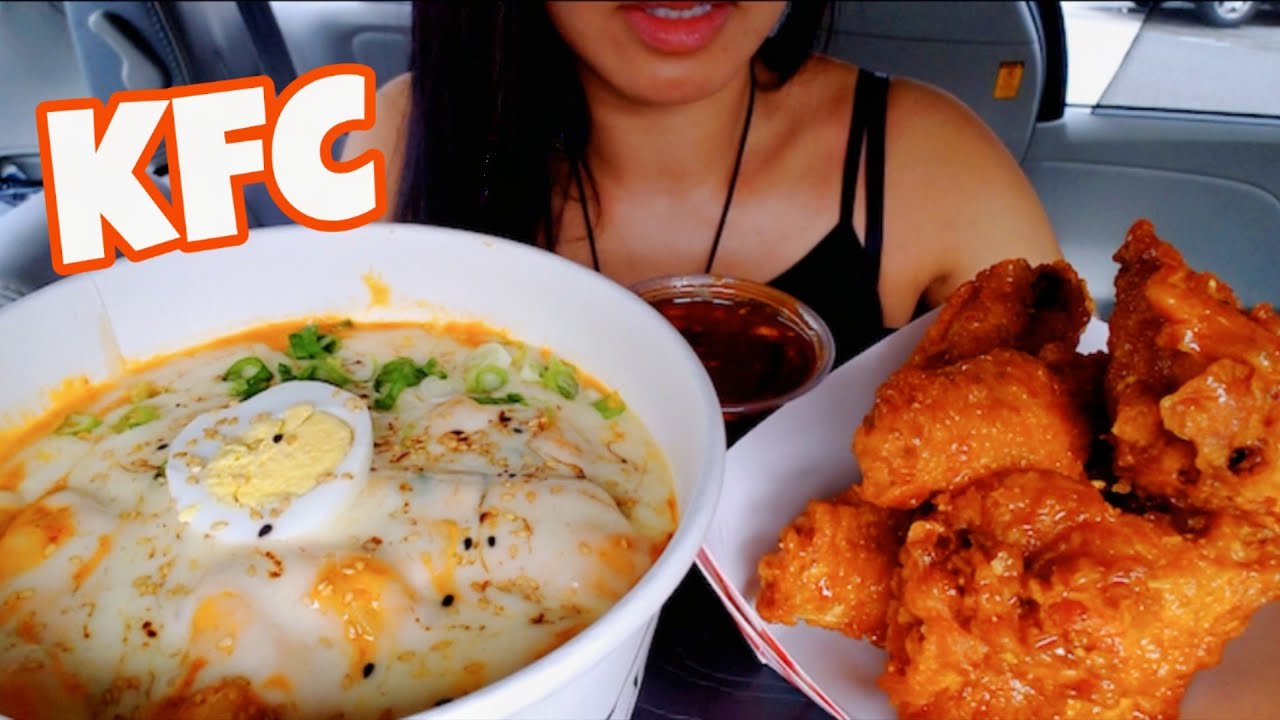 ASMR EATING KFC CHEESY FRIED CHICKEN 먹방 CAR MUKBANG REAL SOUND TWILIGHT SHOW