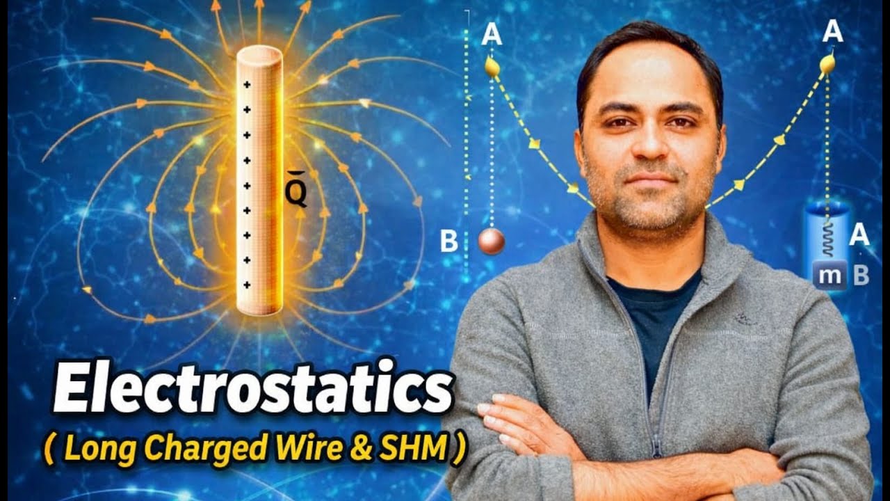 Electrostatics ( long charged wire & SHM)