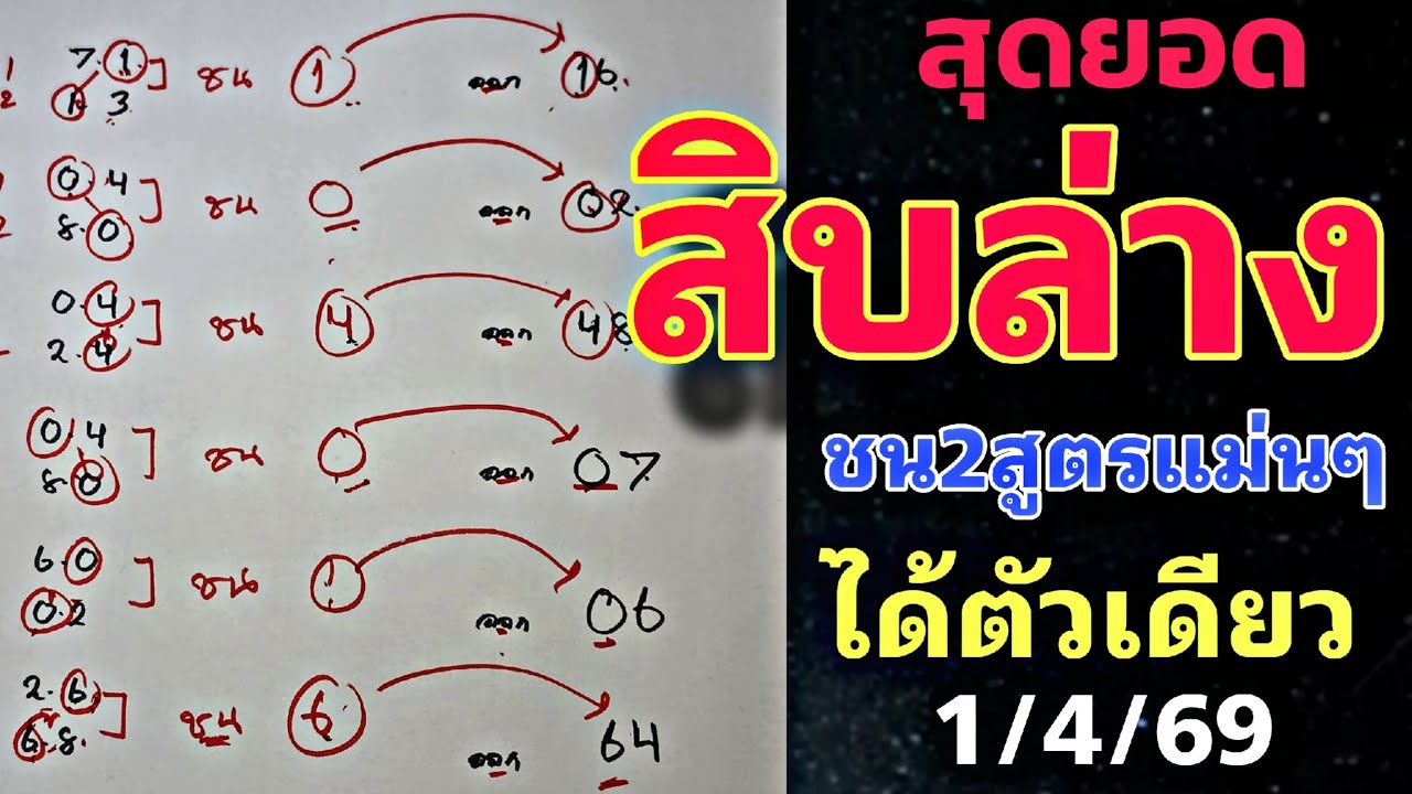 สรุป💥หลักสิบล่างชน2สูตรได้ตัวเดียวสถิติเดินดี 1/4/69