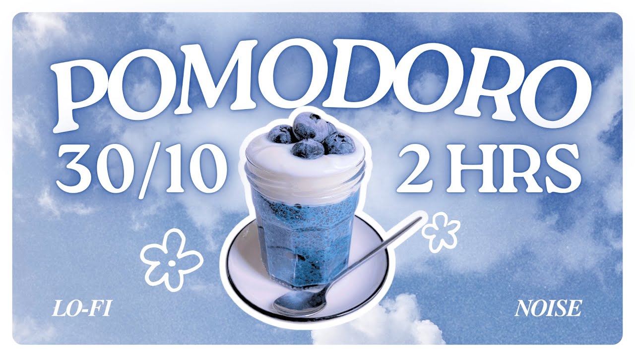 𝟸𝙷𝚁💙 𝓑𝓵𝓾𝓮𝓫𝓮𝓻𝓻𝔂 𝓒𝓱𝓲𝓪☁️ pomodoro timer | pink noise | cozy lofi music | study with me | cafe aesthetic