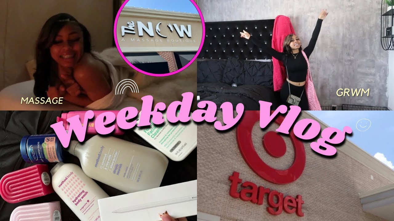 Weekday Vlog 🫧🧘🏽‍♀️💕| grwm, massage, target haul & etc…