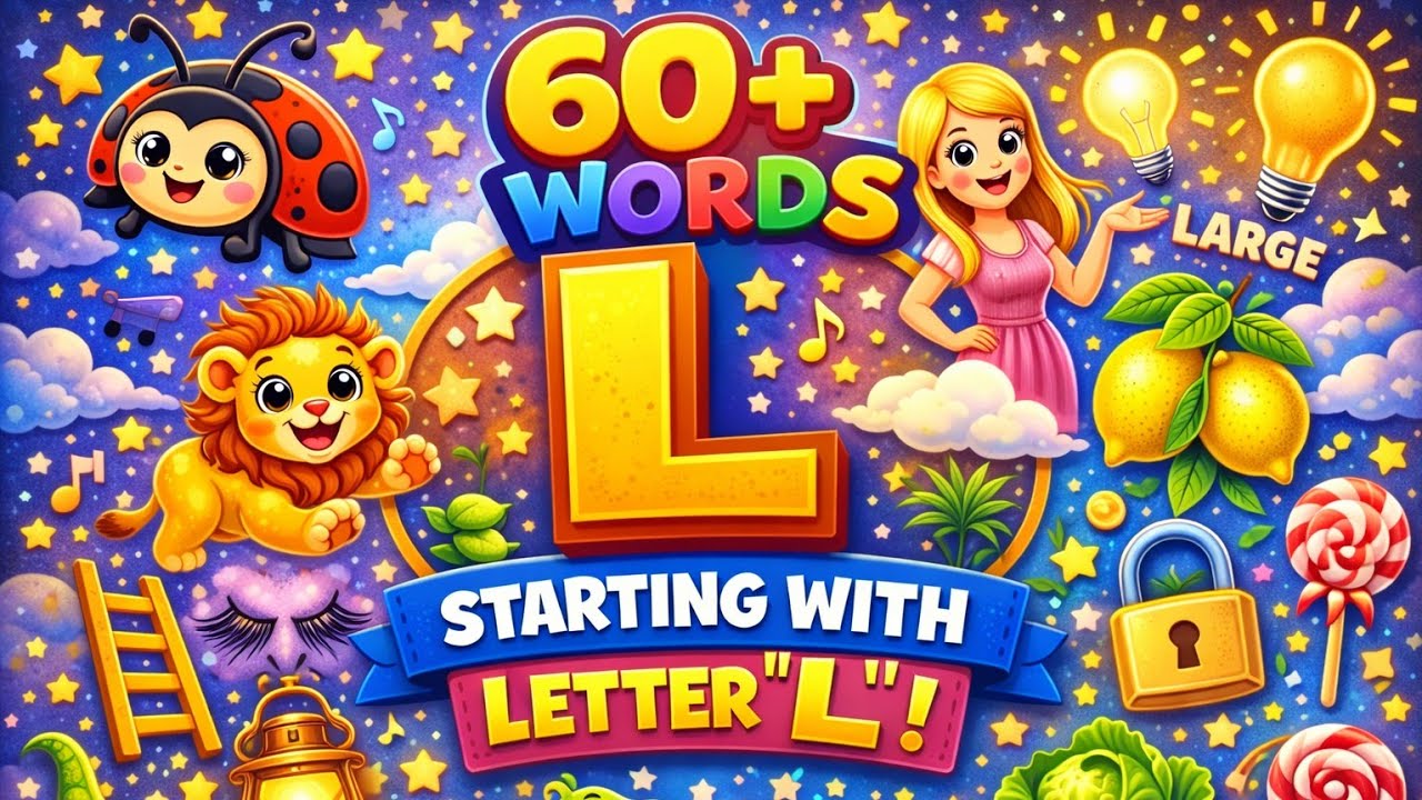 Learn 60+ L Words for Kids | Short 'L' Sound & Words That Start with Ll | Phonics for Kids