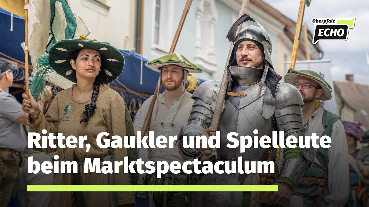 Ritter, Gaukler, Spielleute, Akrobatik und Feuershow beim historischen Marktspectaculum in Bärnau