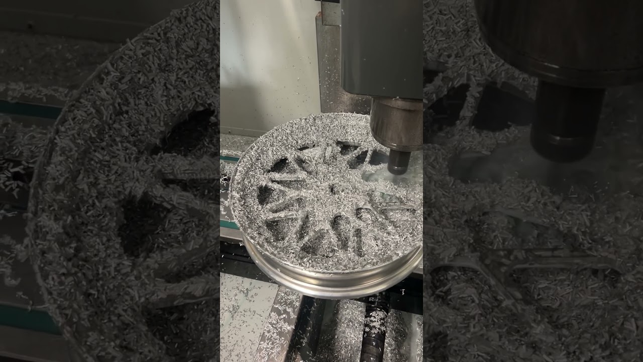 I machined an aluminum wheel then polished #cnc #billetwheels #cncengineering
