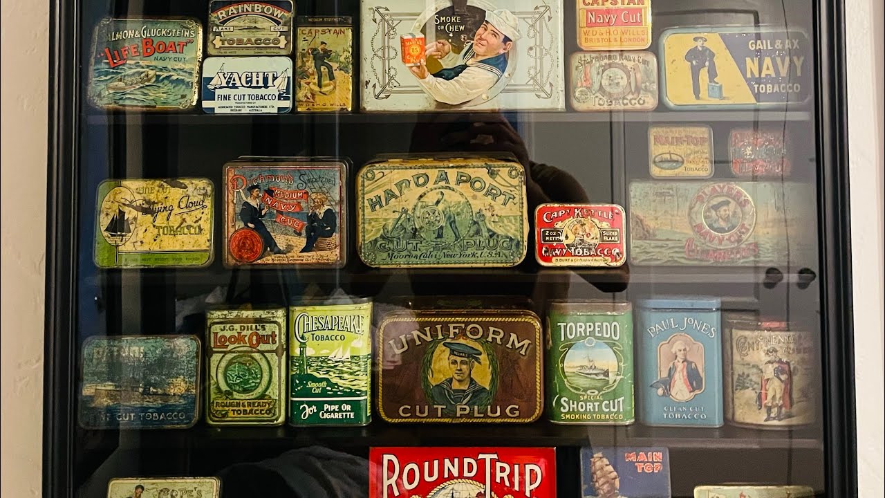 Collecting antique tobacco tins #tobacco #antiques #collecting #antiquetins