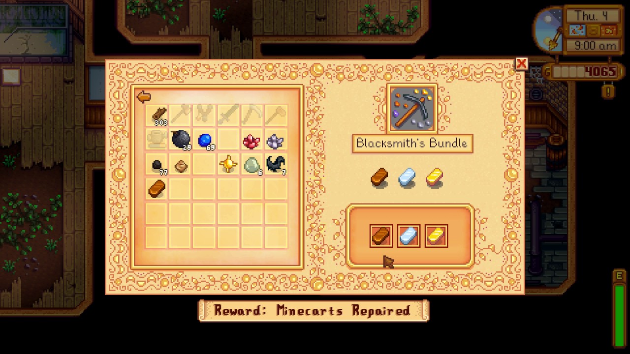 What is Blacksmith's Bundle reward - Stardew Valley