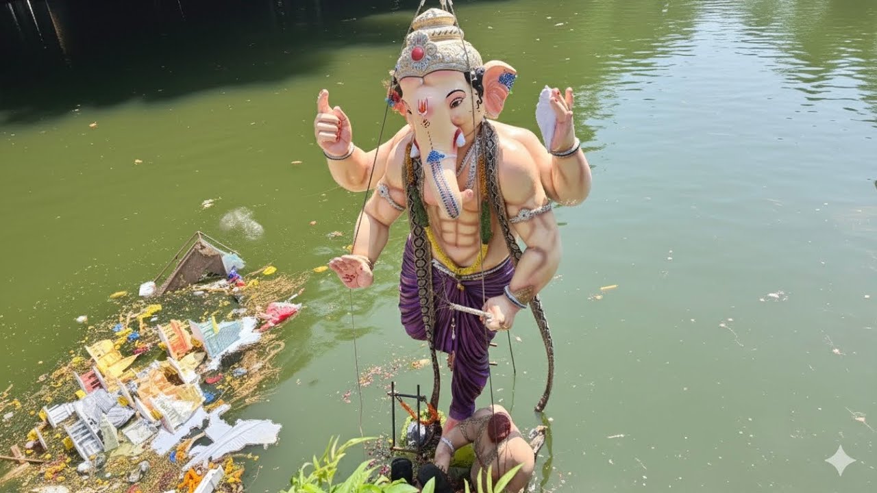 Big Pailwan ganesh nimajjanam 2025 | Ganpati visarjan in Tank Bund | Begum Bazar Ganesh immersion