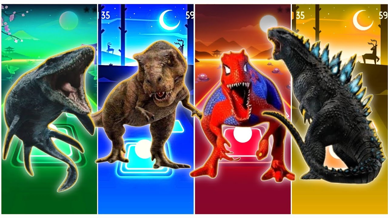 Jurassic World Mosasaurus 🆚The Tyranosaurus🆚The indoraptor🆚 The Gozilla Coffin Dance Song Evolution