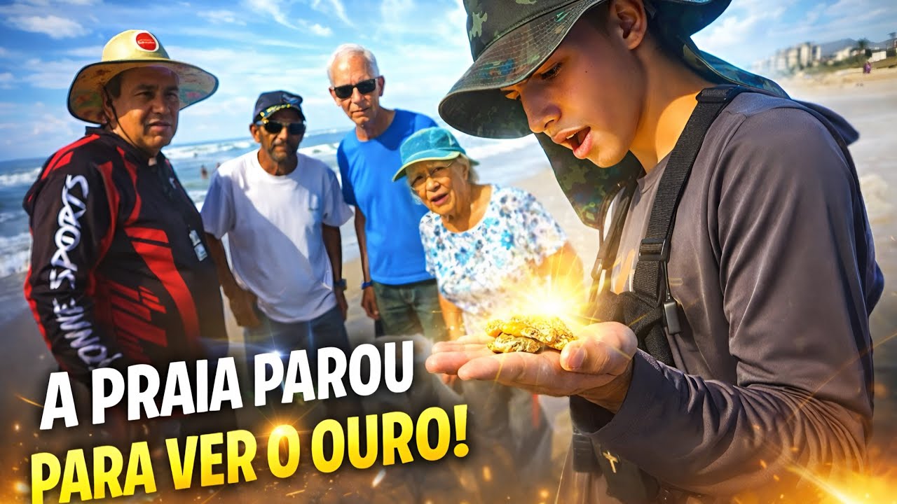 A praia parou para ver o ouro que achei escondido 