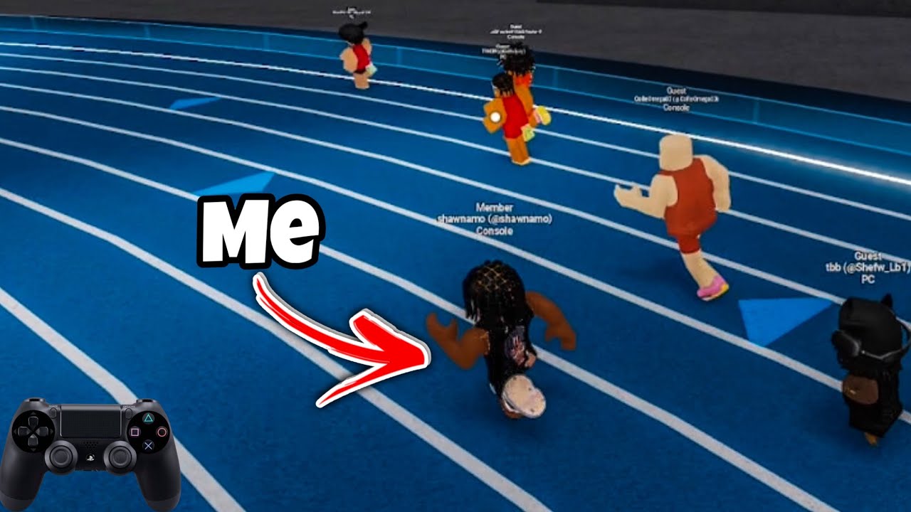 Я играл в Roblox College Track and Field с помощью контроллера