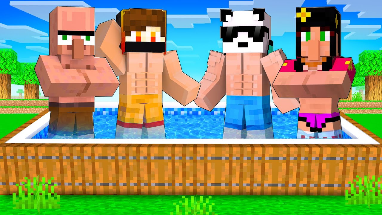 I Survived 100 DAYS in a GIANT POOL in Minecraft!