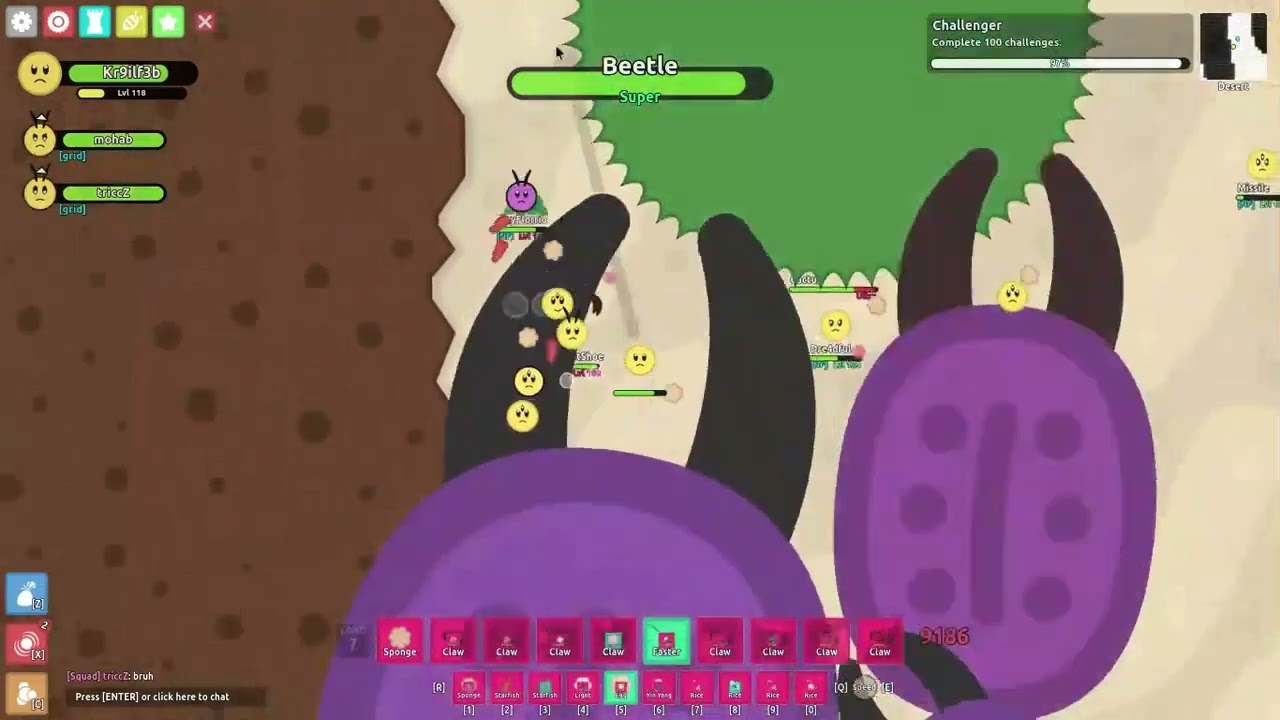 Florr.io | EU Super Beetle at 500ms Ping