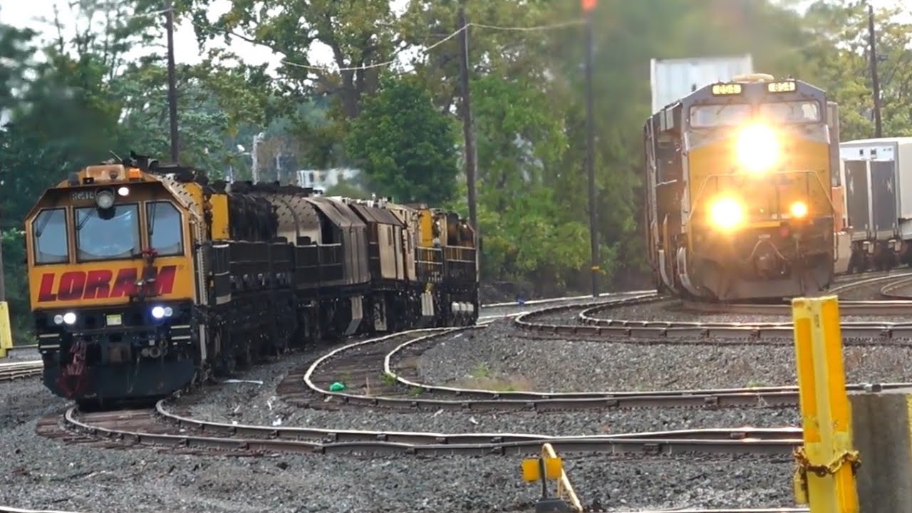 LORAM Rail Grinder Meets Do Not Hump Boxcar! CSX and NS Trains Meet! Some DPU Alrights + More Trains
