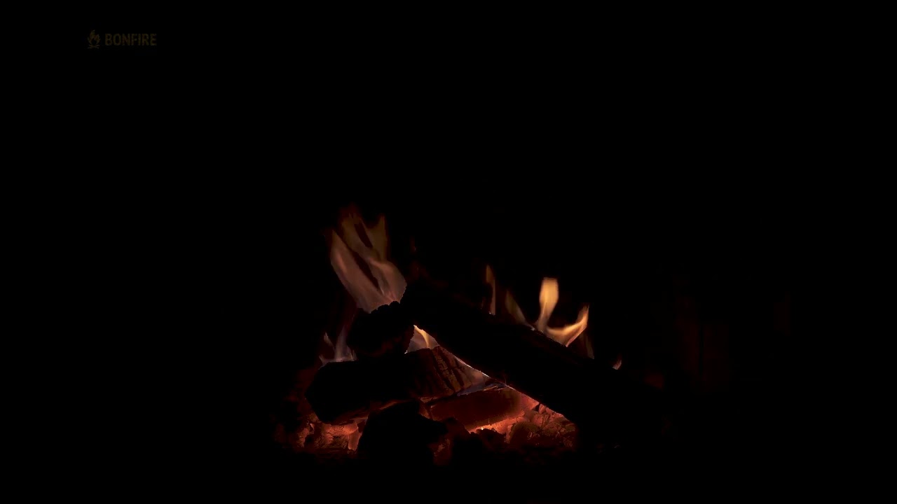 Night Fireplace with Crackling Fire Sounds 🔥Cozy Fireplace 4K. Dark Fireplace Noises Black Screen