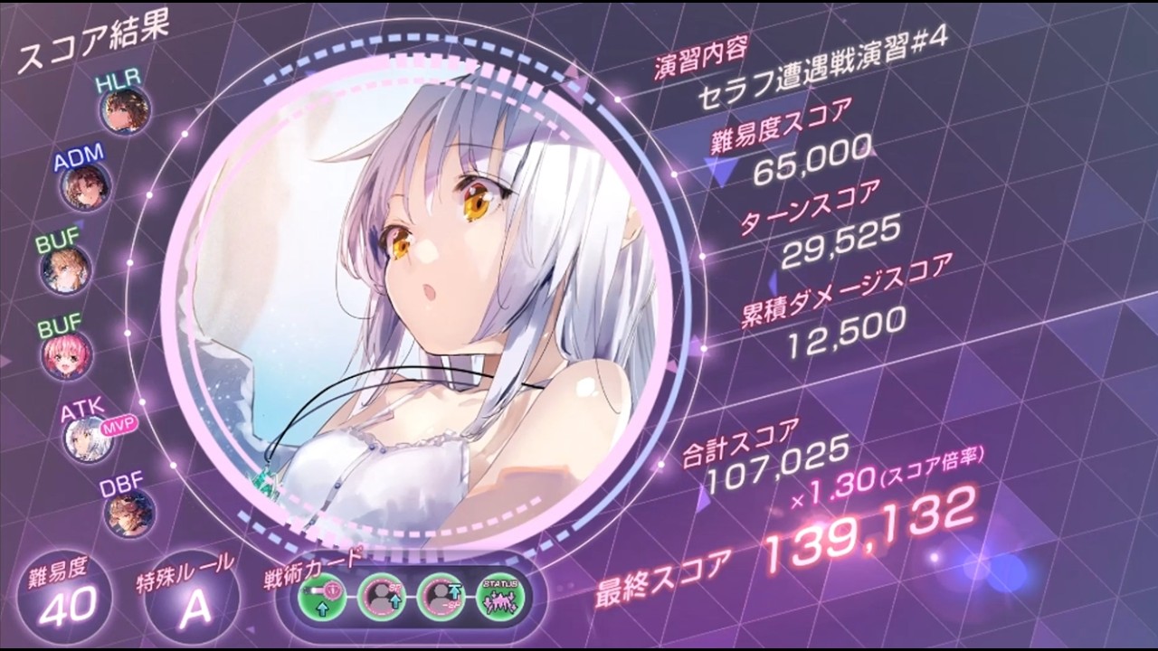 【ヘブンバーンズレッド】セラフ遭遇戦演習#04   超越無し氷パ 難易度40ルールA 13万くらいです【ヘブバン】