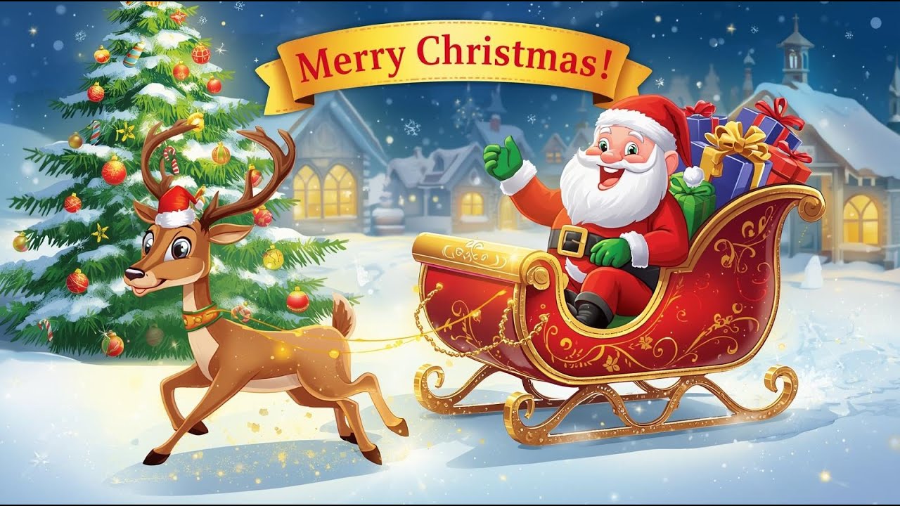 Merry Christmas Song for Children | Magical Christmas with Santa🎅 | Toddler Holiday Song & Animation