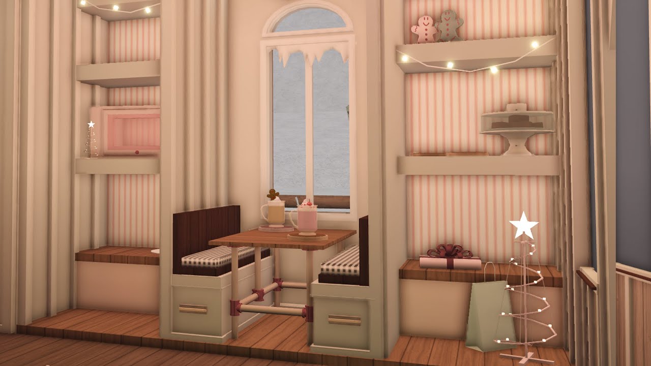 Building a Blush Christmas House in Bloxburg