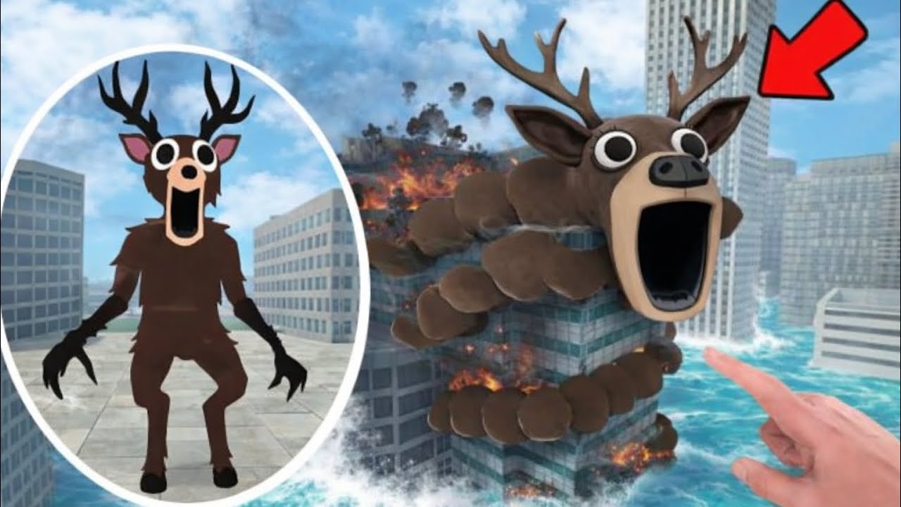 В Roblox меня охотит гигантский голодный олень | Gmod