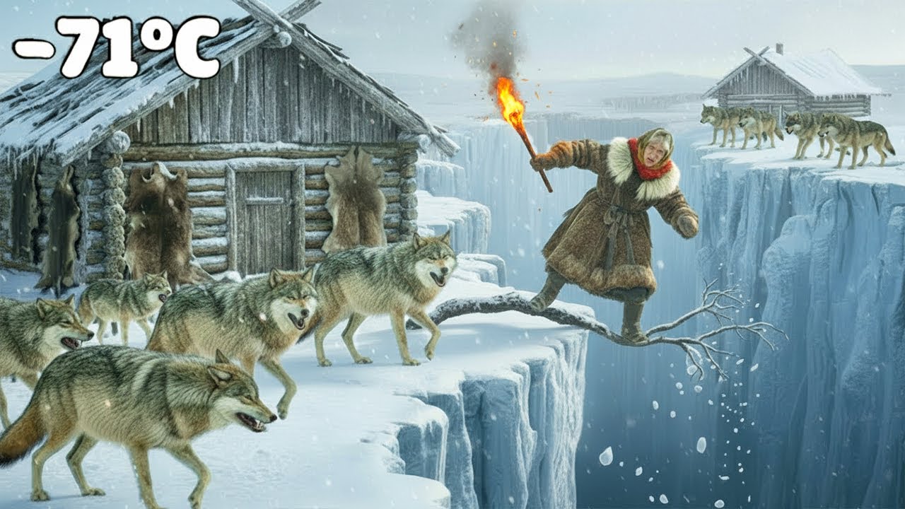 Surviving Extreme Cold 90-Year-Old Woman Builds Hut And Rope Bridge At -71°C | Yakutia Life