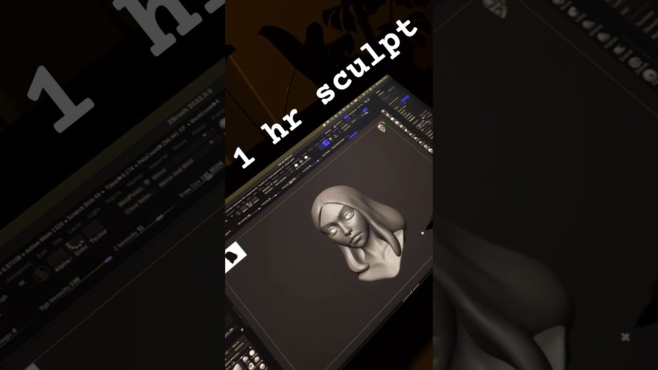 another 1 hr sculpt, now with hair! 
